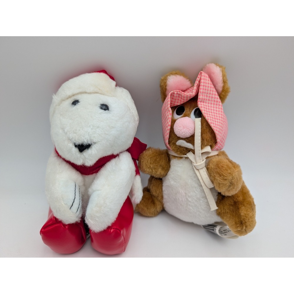 Judy Keeffe Best Buddies Plush Lot White Brown 1982 Polar Bear Rabbit Vintage